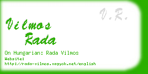 vilmos rada business card